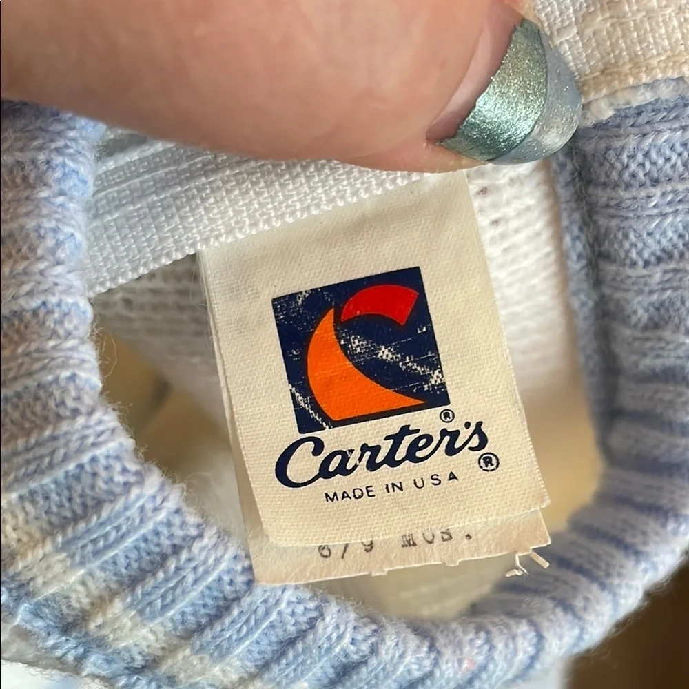 Carter’s Vintage Knit Varsity Stripe Football Sweater size 6/9 months